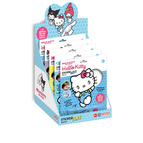 STICKER ART JUNIOR - LICENSED SANRIO ASSORTED - HELLO KITTY, KUROMI, MY MELODY, CINNAMOROLL - 12 PCS/PDQ                                    