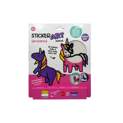 STICKER ART JUNIOR - GENERIC - UNICORN - 12 PCS/PDQ                                                 