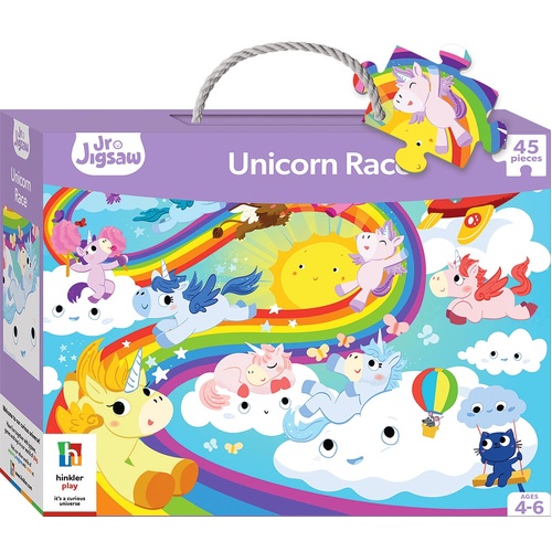 JUNIOR JIGSAW CARRY &amp; PLAY:RAINBOW UNICORNS 