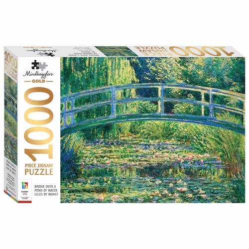 MINDBOGGLERS GOLD 1000PCE: BRIDGE OVER A POND OF WATERLILLIES