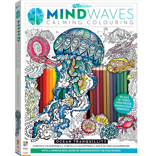 MINDWAVES CALMING COLOURING KIT: OCEAN TRANQUILITY