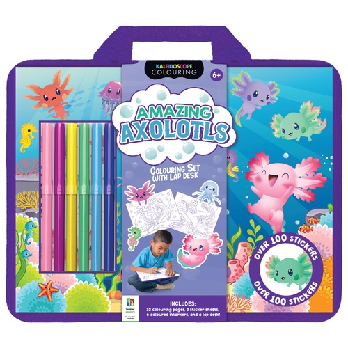 AMAZING AXOLOTLS LAP DESK COLOURING KIT