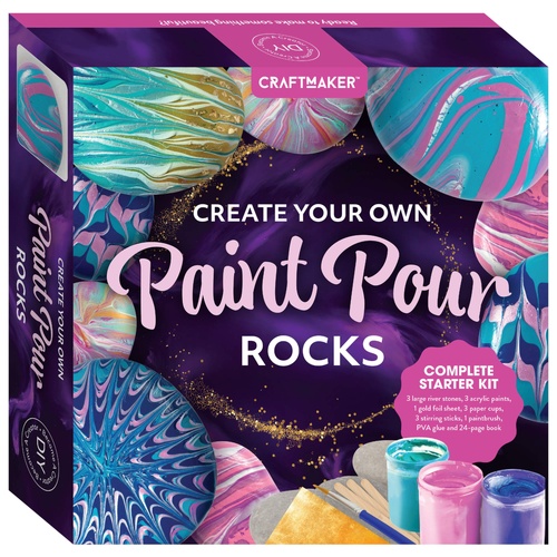 CREATE YOUR OWN PAINT POUR ROCKS KIT
