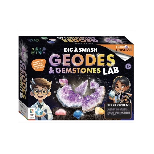 Curious Universe Dig &amp; Smash Geodes &amp; Gemstones Lab