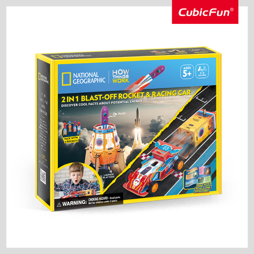 2-in-1  Blast-off Rocket &amp; Racing Car 