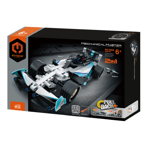 2 in 1 Pull Back Racing Car &amp; High-wing Airplane 225pcs