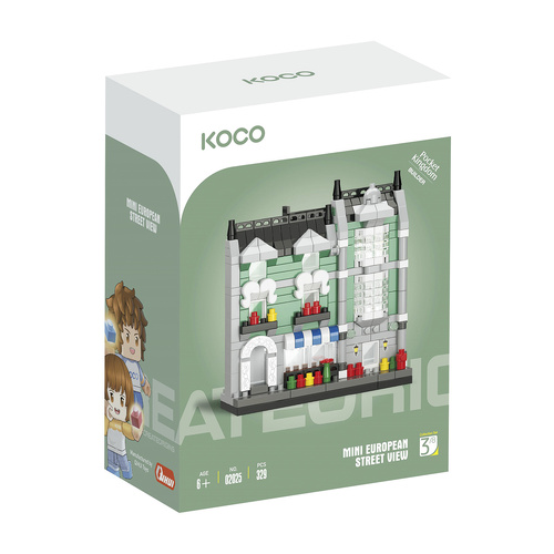 Mini European Street View - Green grocery store - 329pcs