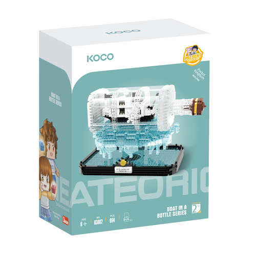 Classic Drift bottle - Black and white ship - 964pcs